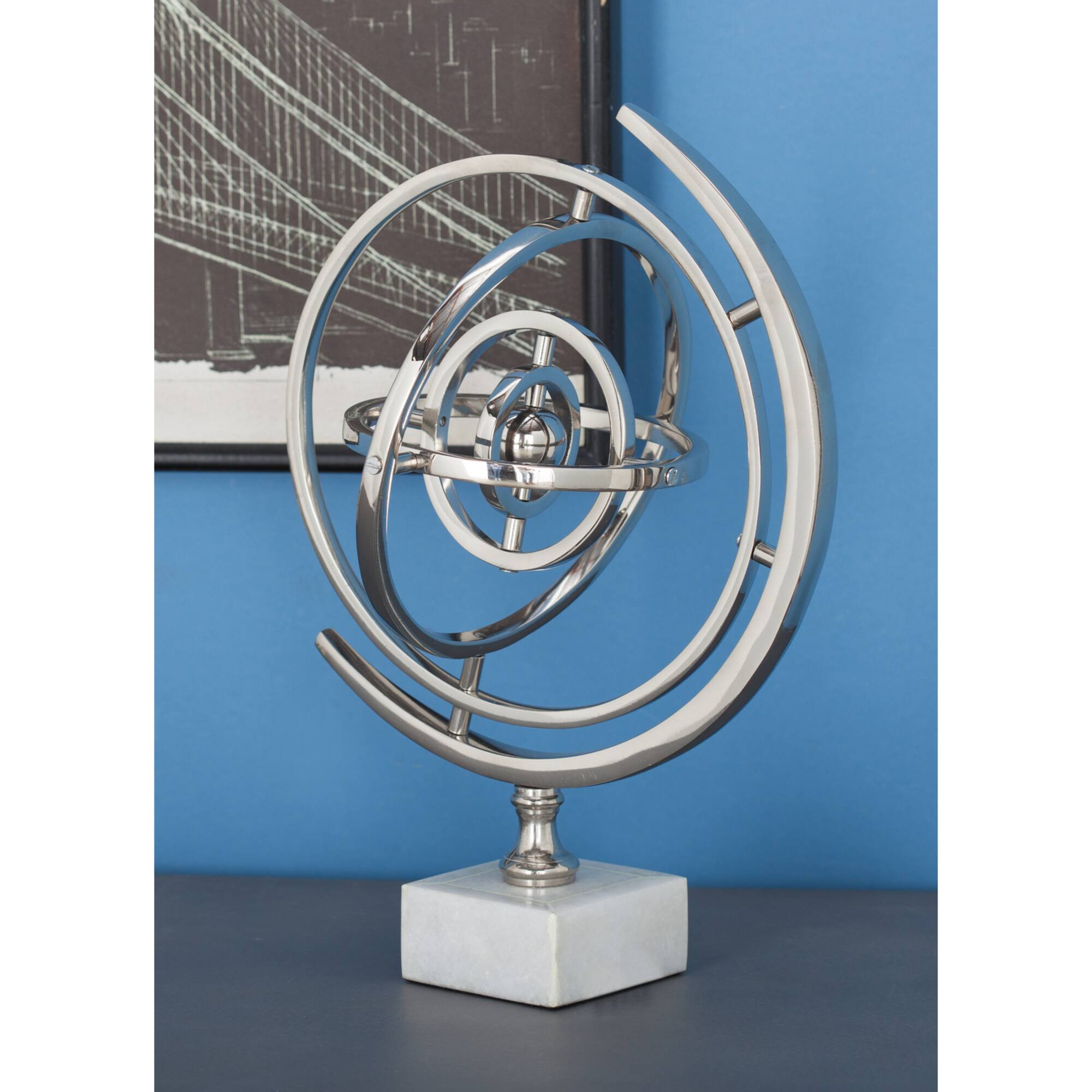 13" Glam Silver Armillary Table Accent